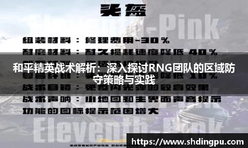 和平精英战术解析：深入探讨RNG团队的区域防守策略与实践